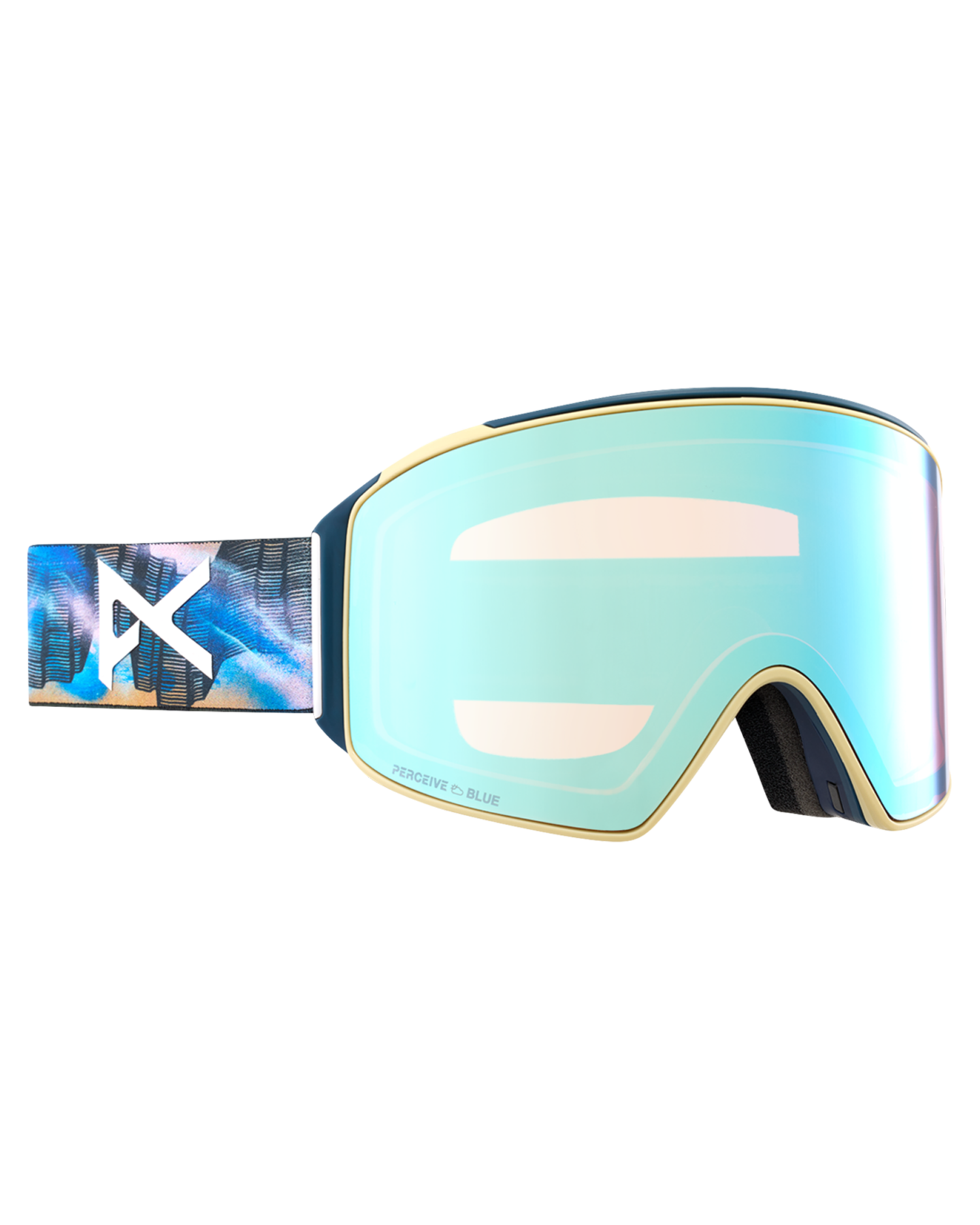 Anon M4 Cylindrical Snow Goggles + Bonus Lens + MFI - Chet Malinow / Perceive Variable Blue Men's Snow Goggles - SnowSkiersWarehouse