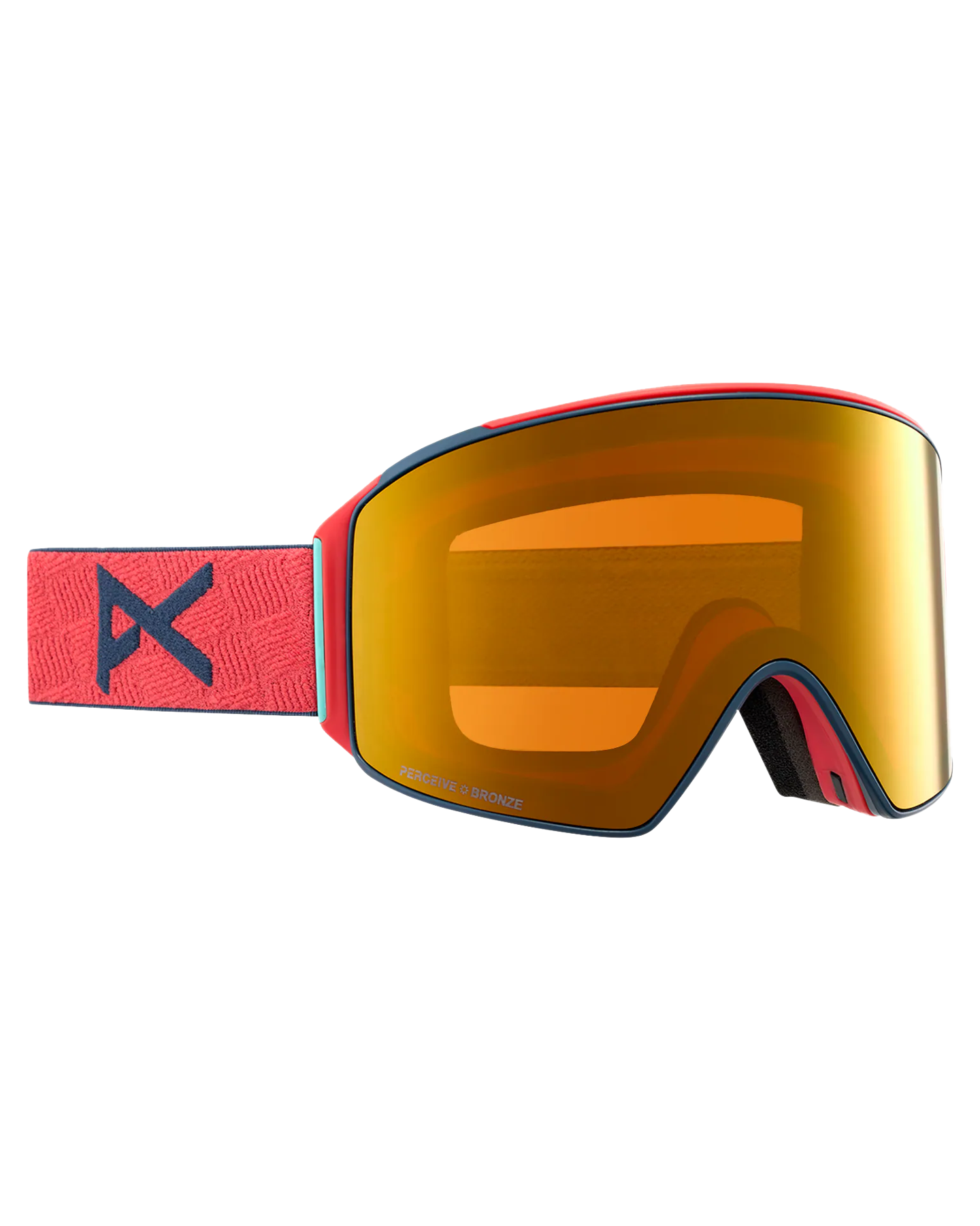 Anon M4 Cylindrical Snow Goggles + Bonus Lens + Mfi® Face Mask - Coral/Perceive Sunny Bronze Lens Snow Goggles - Trojan Wake Ski Snow