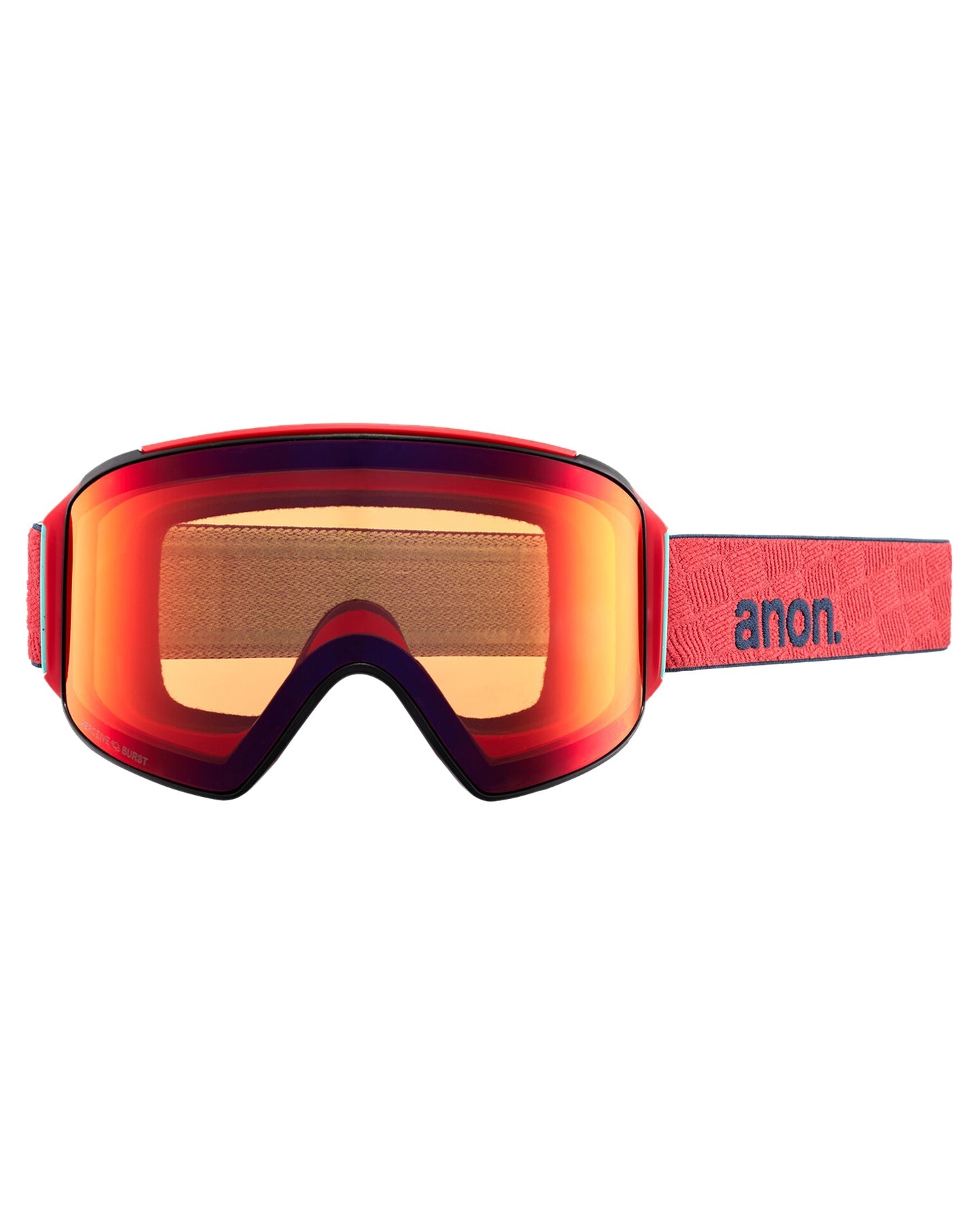 Anon M4 Cylindrical Snow Goggles + Bonus Lens + Mfi® Face Mask - Coral/Perceive Sunny Bronze Lens Snow Goggles - Trojan Wake Ski Snow