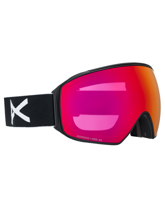 Anon M4 (Toric) Low Bridge Snow Goggles + Bonus Lens + MFI® Face Mask - Black/Perceive Sunny Red