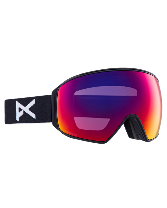 Anon M4 Toric Low Bridge Snow Goggles + Bonus Lens + Mfi® Face Mask - Black/Perceive Sunny Red Lens Snow Goggles - Trojan Wake Ski Snow