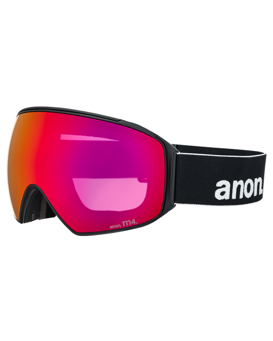 Anon M4 (Toric) Snow Goggles + Bonus Lens + MFI® Face Mask - Black/Perceive Sunny Red Unisex Snow Goggles - Trojan Wake Ski Snow