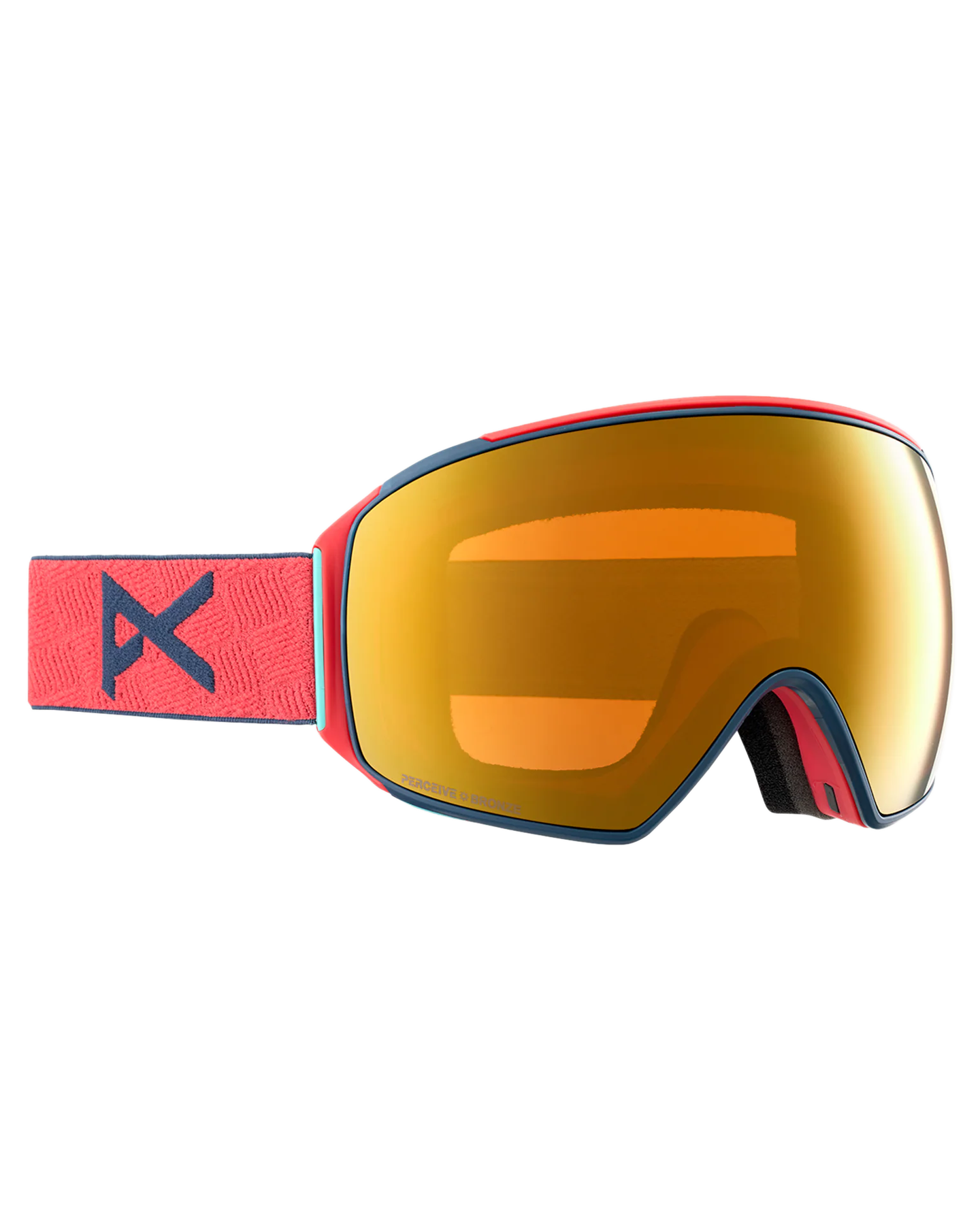 Anon M4 Toric Snow Goggles + Bonus Lens + Mfi® Face Mask - Coral/Perceive Sunny Bronze Lens Men's Snow Goggles - Trojan Wake Ski Snow