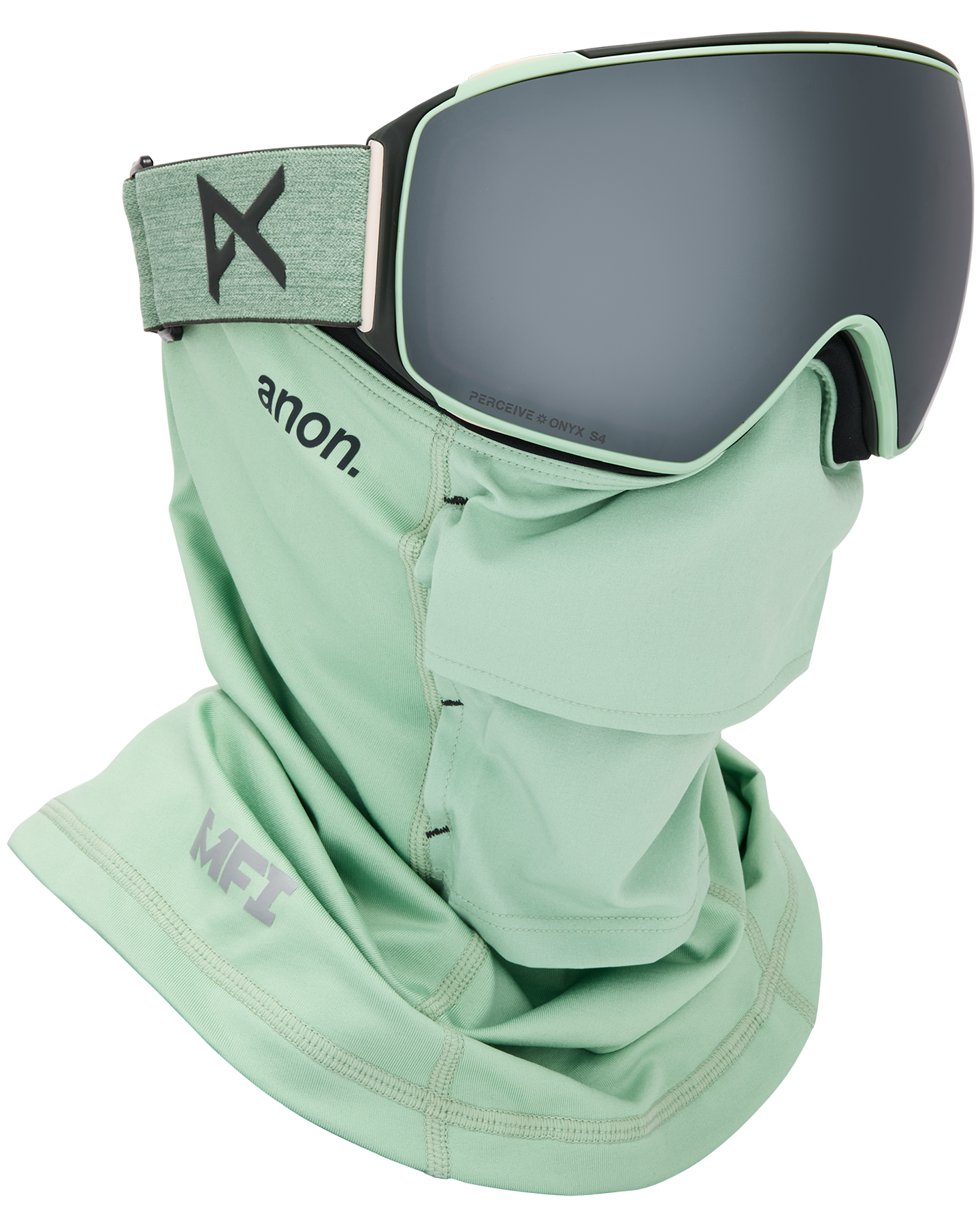 Anon M4 (Toric) Snow Goggles + Bonus Lens + MFI® Face Mask - Soft Sage/Perceive Sunny Onyx Unisex Snow Goggles - Trojan Wake Ski Snow