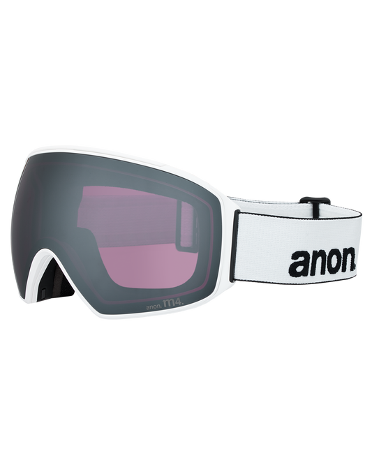 Anon M4 (Toric) Low Bridge Snow Goggles + Bonus Lens + MFI® Face Mask - White/Perceive Sunny Onyx Unisex Snow Goggles - Trojan Wake Ski Snow