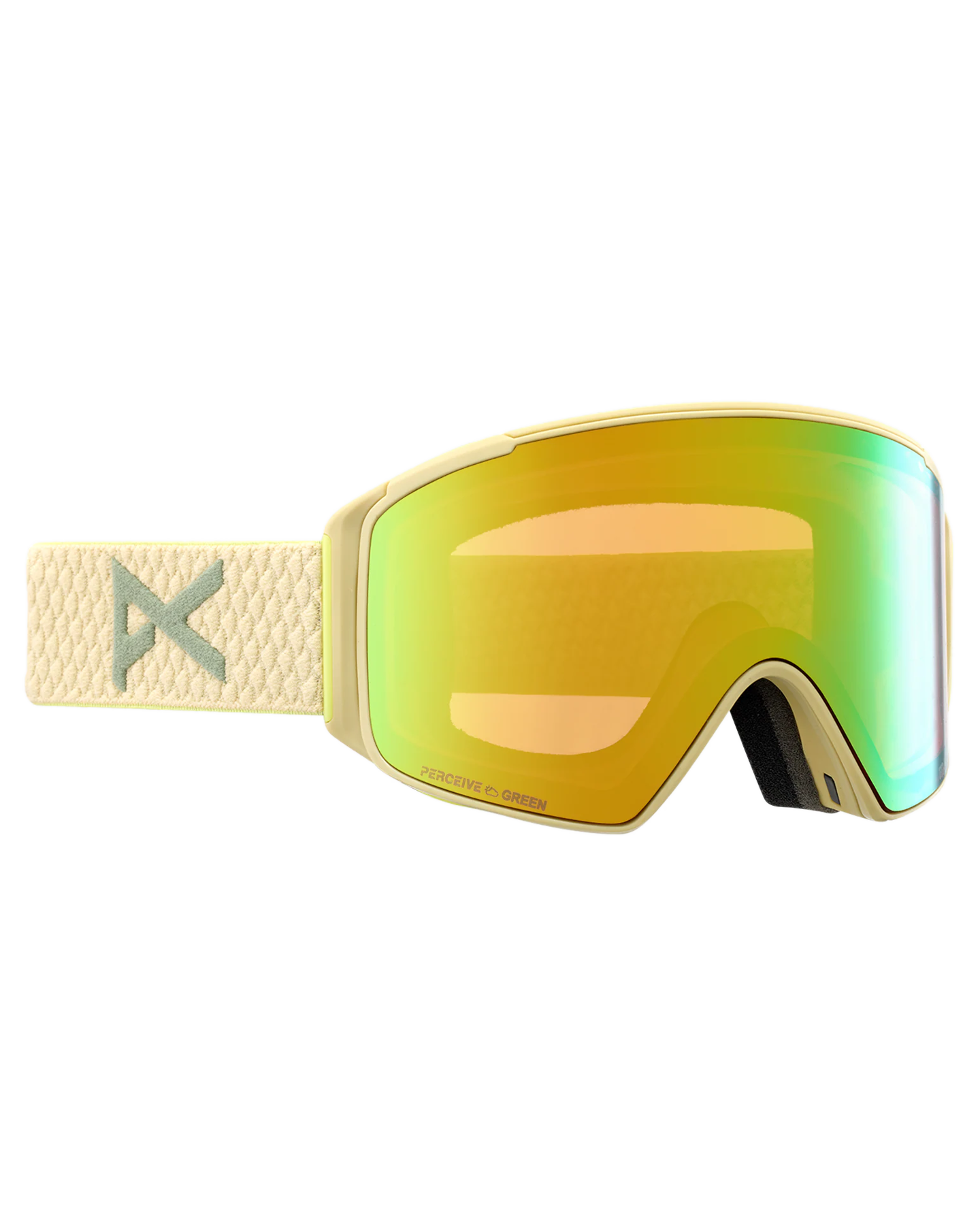 Anon M4S Cylindrical Low Bridge Snow Goggles + Bonus Lens - Mushroom/Perceive Variable Green Lens Snow Goggles - Trojan Wake Ski Snow