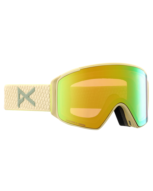 Anon M4S Cylindrical Low Bridge Snow Goggles + Bonus Lens - Mushroom/Perceive Variable Green Lens Snow Goggles - Trojan Wake Ski Snow