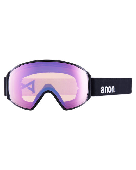 Anon M4S Toric Low Bridge Fit Snow Goggles + Bonus Lens + MFI - Black / Perceive Variable Blue Men's Snow Goggles - SnowSkiersWarehouse