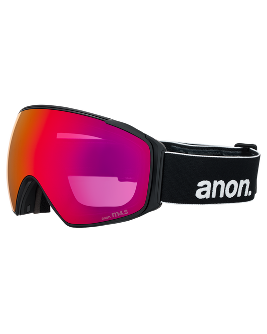 Anon M4S (Toric) Snow Goggles + Bonus Lens + MFI® Face Mask - Black/Perceive Sunny Red Unisex Snow Goggles - Trojan Wake Ski Snow