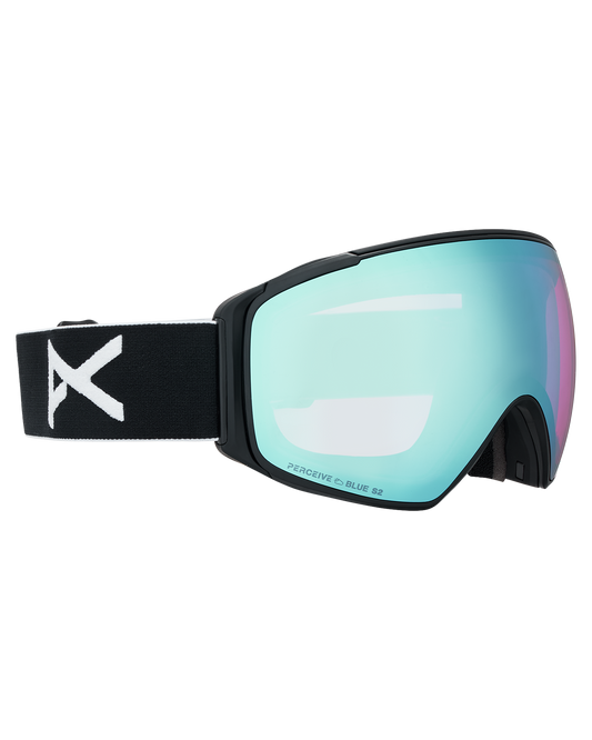 Anon M4S (Toric) Snow Goggles + Bonus Lens + MFI® Face Mask - Black/Perceive Variable Blue Unisex Snow Goggles - Trojan Wake Ski Snow