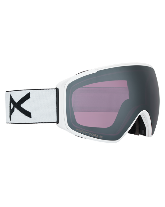 Anon M4S (Toric) Snow Goggles + Bonus Lens + MFI® Face Mask - White/Perceive Sunny Onyx Unisex Snow Goggles - Trojan Wake Ski Snow