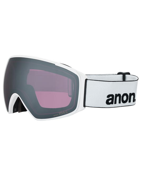 Anon M4S (Toric) Snow Goggles + Bonus Lens + MFI® Face Mask - White/Perceive Sunny Onyx Unisex Snow Goggles - Trojan Wake Ski Snow