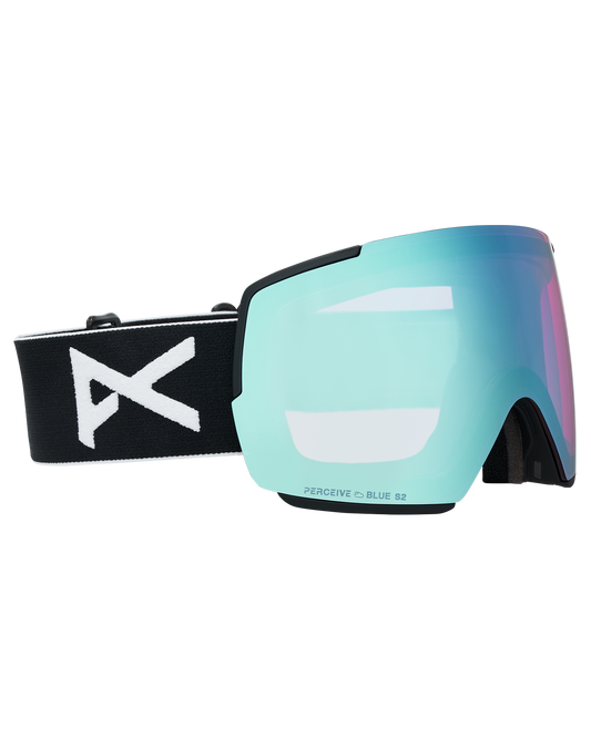 Anon M5 Low Bridge Snow Goggles + Bonus Lens + MFI® Face Mask - Black/Perceive Variable Blue Unisex Snow Goggles - Trojan Wake Ski Snow