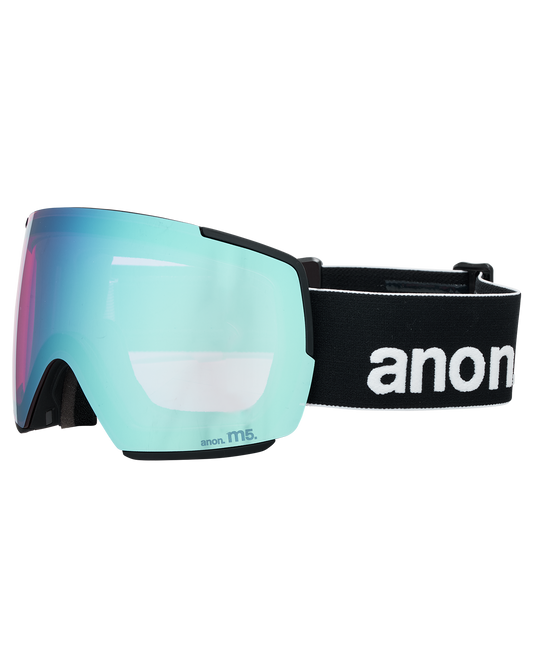 Anon M5 Low Bridge Snow Goggles + Bonus Lens + MFI® Face Mask - Black/Perceive Variable Blue Unisex Snow Goggles - Trojan Wake Ski Snow