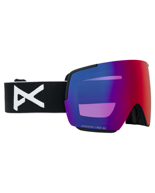 Anon M5S Low Bridge Snow Goggles + Bonus Lens + MFI® Face Mask - Black/Perceive Sunny Red