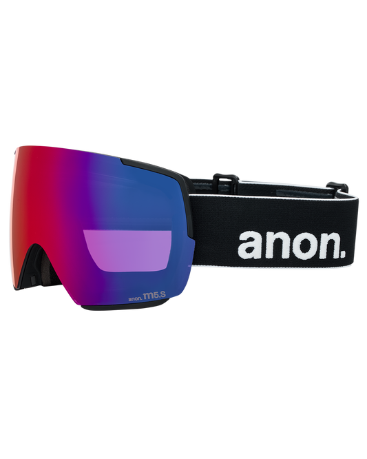 Anon M5S Low Bridge Snow Goggles + Bonus Lens + MFI® Face Mask - Black/Perceive Sunny Red