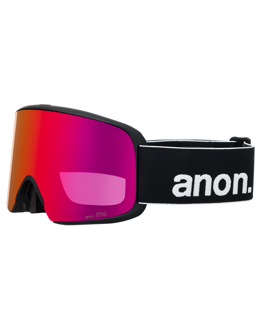 Anon M6 Low Bridge Snow Goggles + Bonus Lens + MFI® Face Mask - Black/Perceive Sunny Red