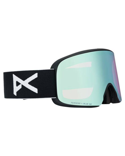 Anon M6 Low Bridge Snow Goggles + Bonus Lens + MFI® Face Mask - Black/Perceive Variable Blue Unisex Snow Goggles - Trojan Wake Ski Snow