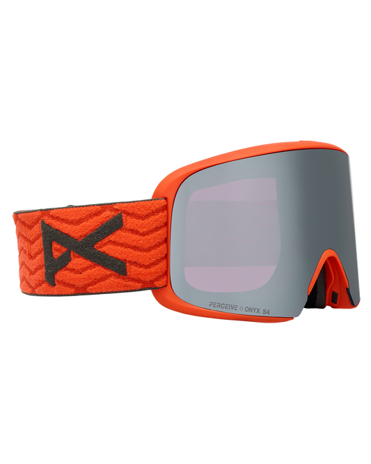 Anon M6 Low Bridge Snow Goggles + Bonus Lens + MFI® Face Mask - Fiesta Red/Perceive Sunny Onyx Unisex Snow Goggles - Trojan Wake Ski Snow
