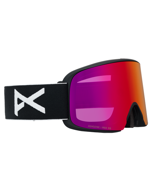 Anon M6 Snow Goggles + Bonus Lens + MFI® Face Mask - Black/Perceive Sunny Red