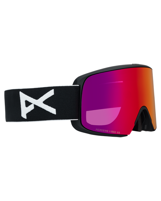 Anon M6S Snow Goggles + Bonus Lens + MFI® Face Mask - Black/Perceive Sunny Red