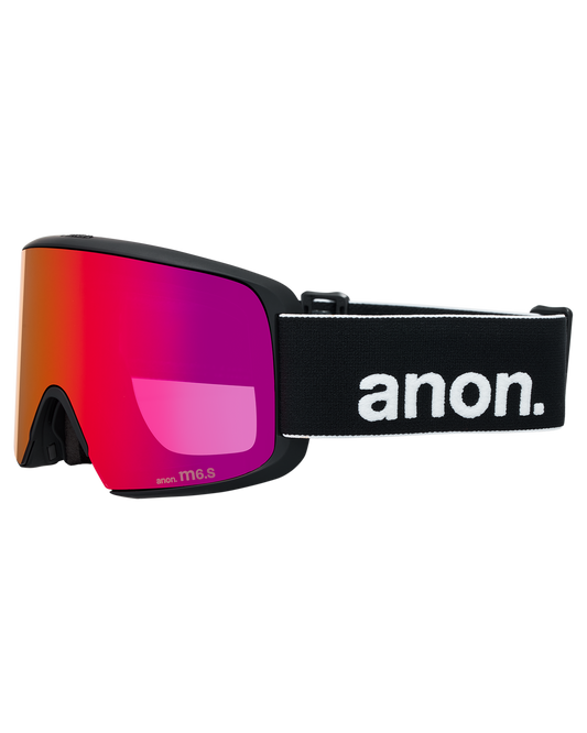 Anon M6S Snow Goggles + Bonus Lens + MFI® Face Mask - Black/Perceive Sunny Red Unisex Snow Goggles - Trojan Wake Ski Snow