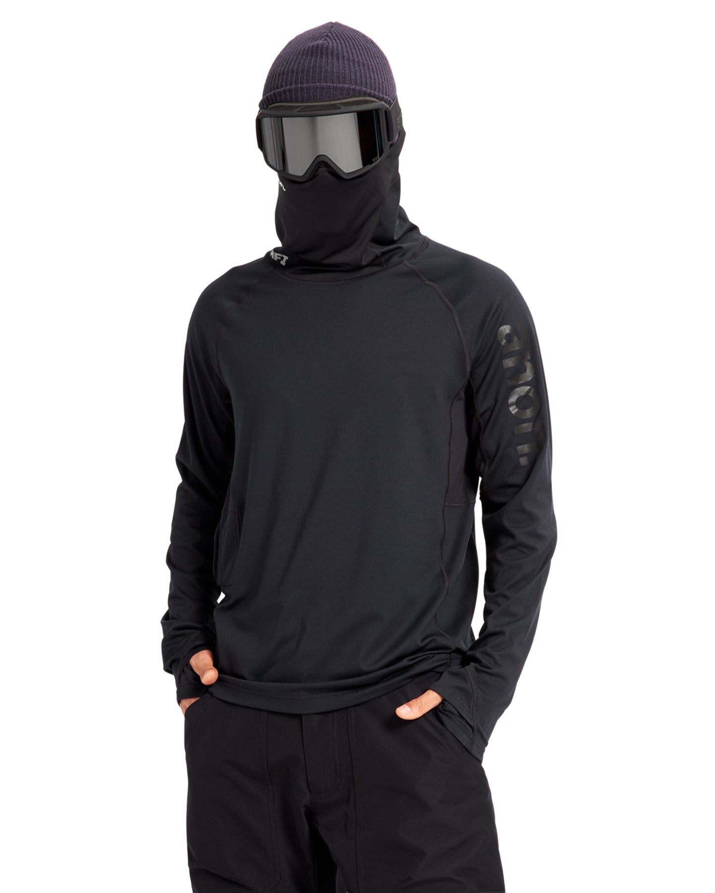 Anon MFI Lightweight Long Sleeve Base Layer Top - Black Thermals - Trojan Wake Ski Snow