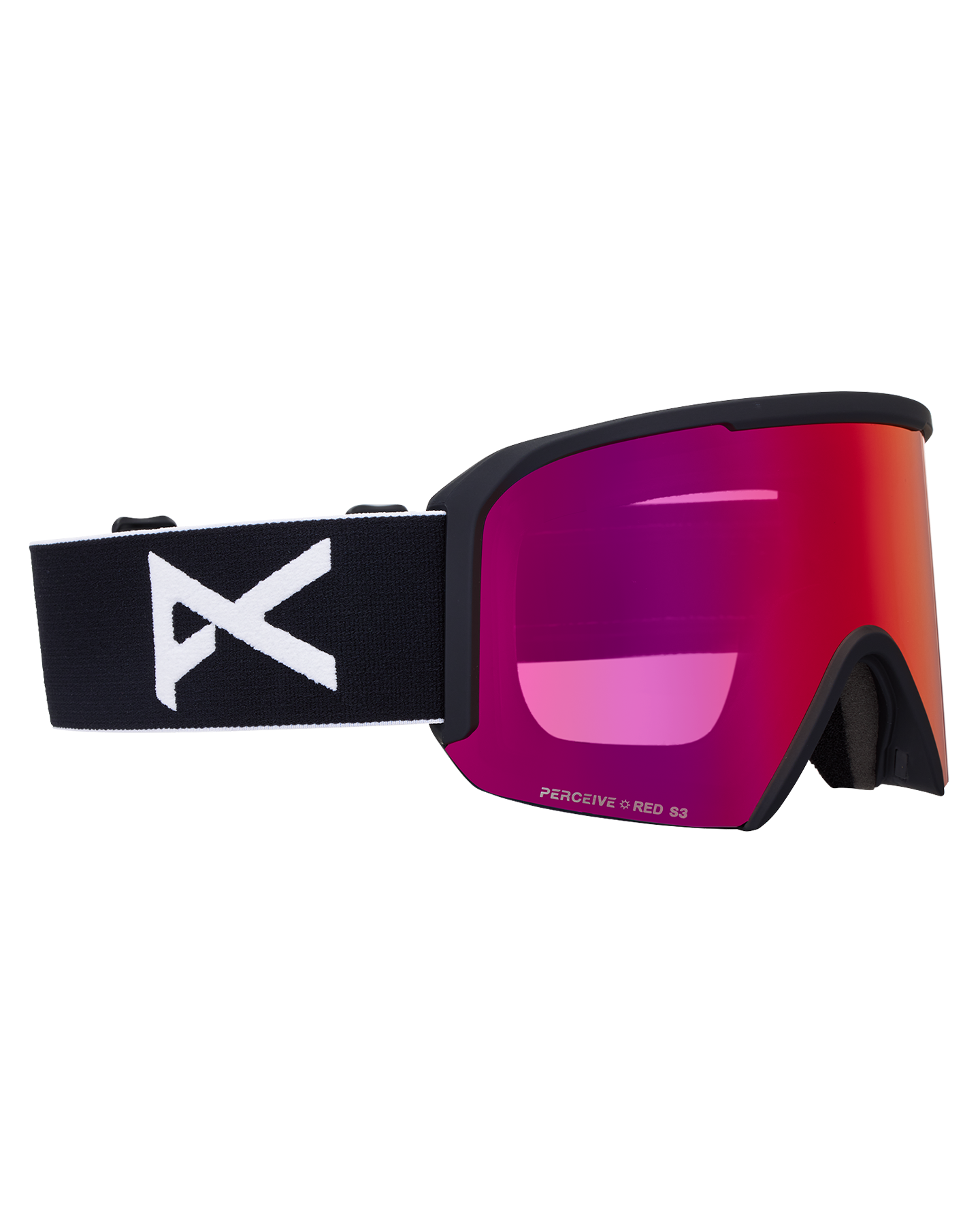 Anon Nesa Low Bridge Snow Goggles + Bonus Lens + MFI® Face Mask - Black/Perceive Sunny Red