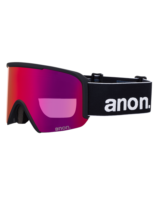 Anon Nesa Low Bridge Snow Goggles + Bonus Lens + MFI® Face Mask - Black/Perceive Sunny Red