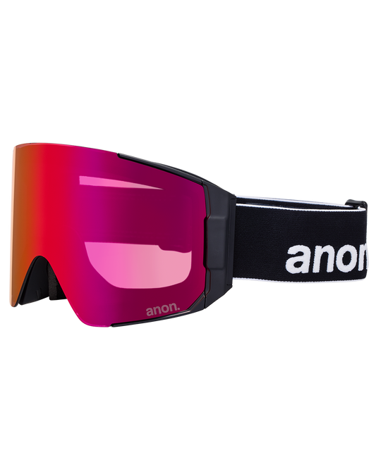 Anon Sync Low Bridge Snow Goggles + Bonus Lens + MFI® Face Mask - Black/Perceive Sunny Red