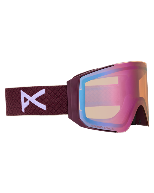 Anon Sync Low Bridge Snow Goggles + Bonus Lens + MFI® Face Mask - Deep Cherry/Perceive Cloudy Pink