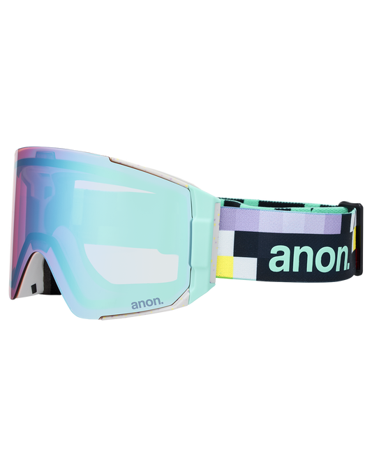 Anon Sync Low Bridge Snow Goggles + Bonus Lens + MFI® Face Mask - Pixel/Perceive Variable Blue
