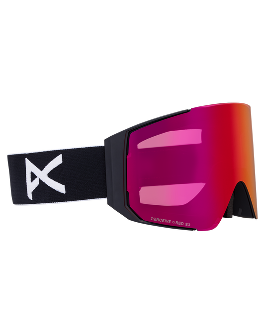 Anon Sync Snow Goggles + Bonus Lens + MFI® Face Mask - Black/Perceive Sunny Red Unisex Snow Goggles - Trojan Wake Ski Snow