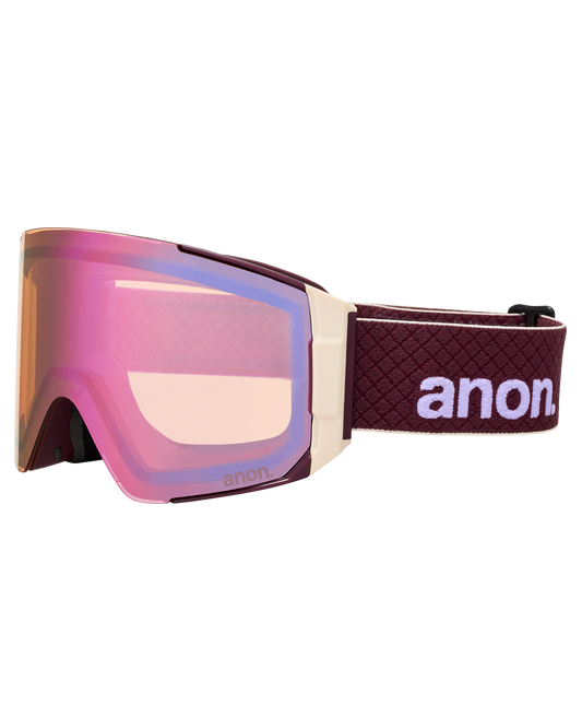 Anon Sync Snow Goggles + Bonus Lens + MFI® Face Mask - Deep Cherry/Perceive Cloudy Pink Unisex Snow Goggles - Trojan Wake Ski Snow