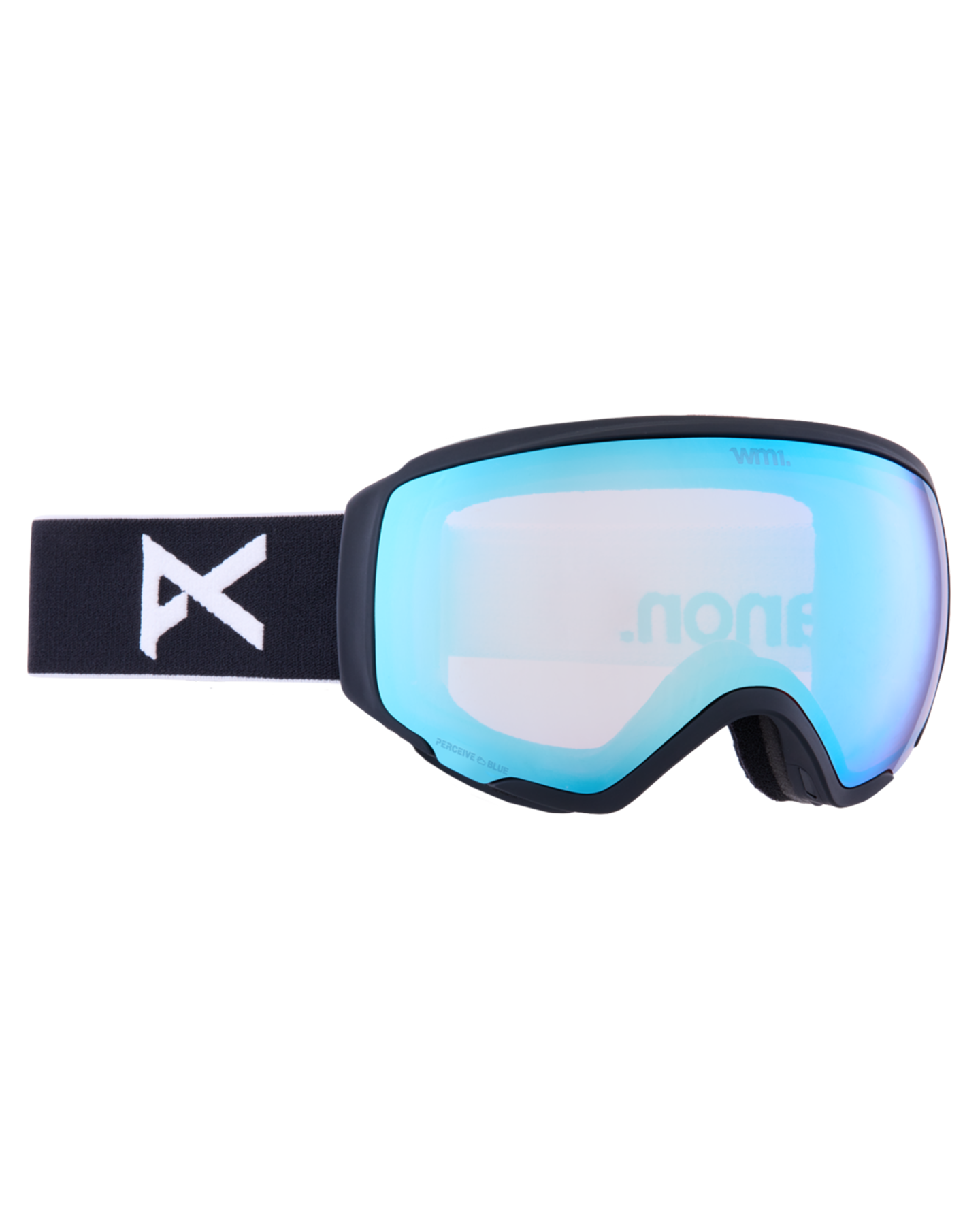 Anon WM1 Low Bridge Fit Snow Goggles + Bonus Lens + MFI - Black / Perceive Variable Blue Women's Snow Goggles - SnowSkiersWarehouse
