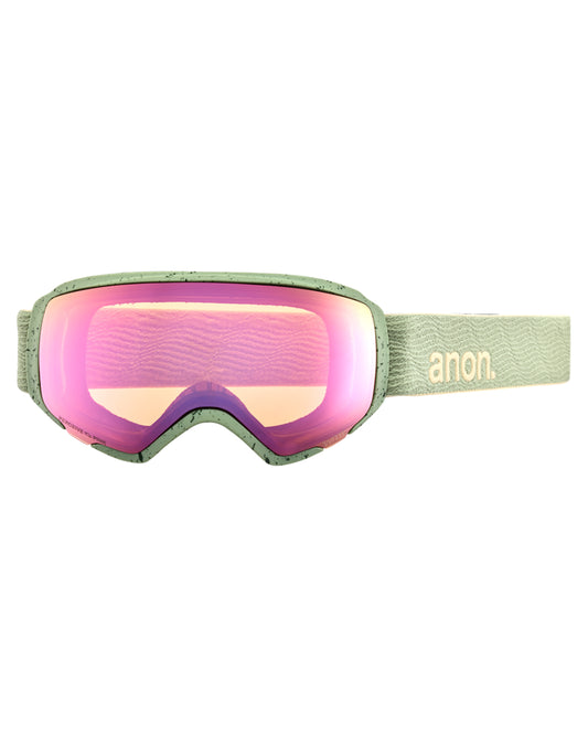 Anon WM1 Low Bridge Fit Snow Goggles + Bonus Lens + MFI - Hedge / Perceive Variable Green Women's Snow Goggles - SnowSkiersWarehouse