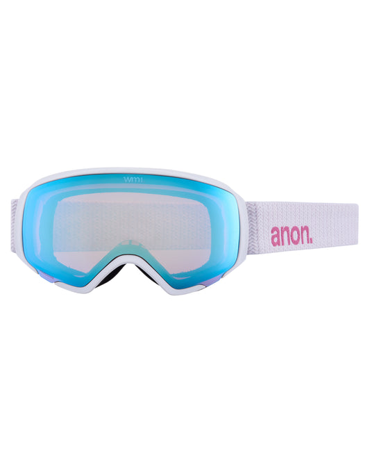 Anon WM1 Low Bridge Fit Snow Goggles + Bonus Lens + MFI - White / Perceive Cloudy Pink Women's Snow Goggles - SnowSkiersWarehouse