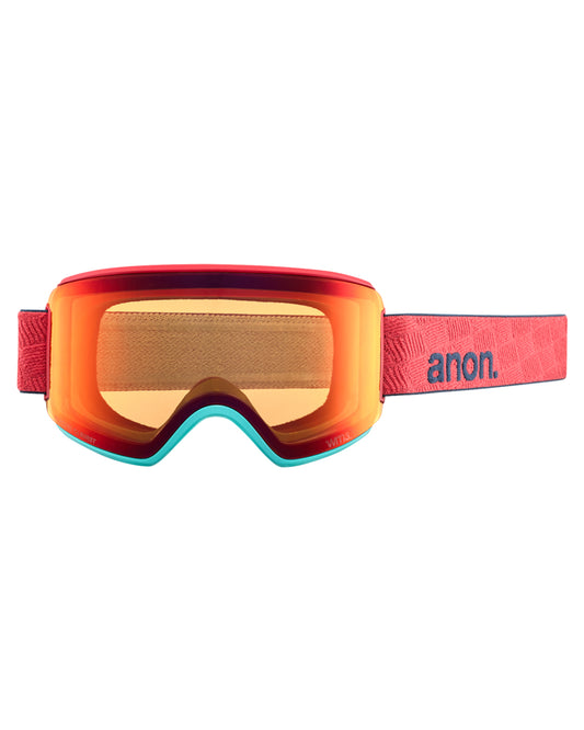 Anon WM3 Low Bridge Fit Snow Goggles + Bonus Lens + MFI - Coral / Perceive Sunny Bronze Women's Snow Goggles - SnowSkiersWarehouse