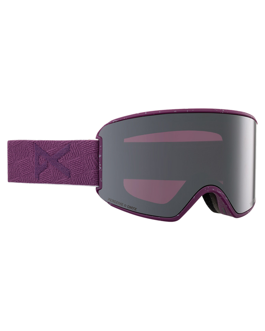 Anon Women's M3 Snow Goggles + Bonus Lens + Mfi® Face Mask - Grape/Perceive Sunny Onyx Lens Women's Snow Goggles - Trojan Wake Ski Snow