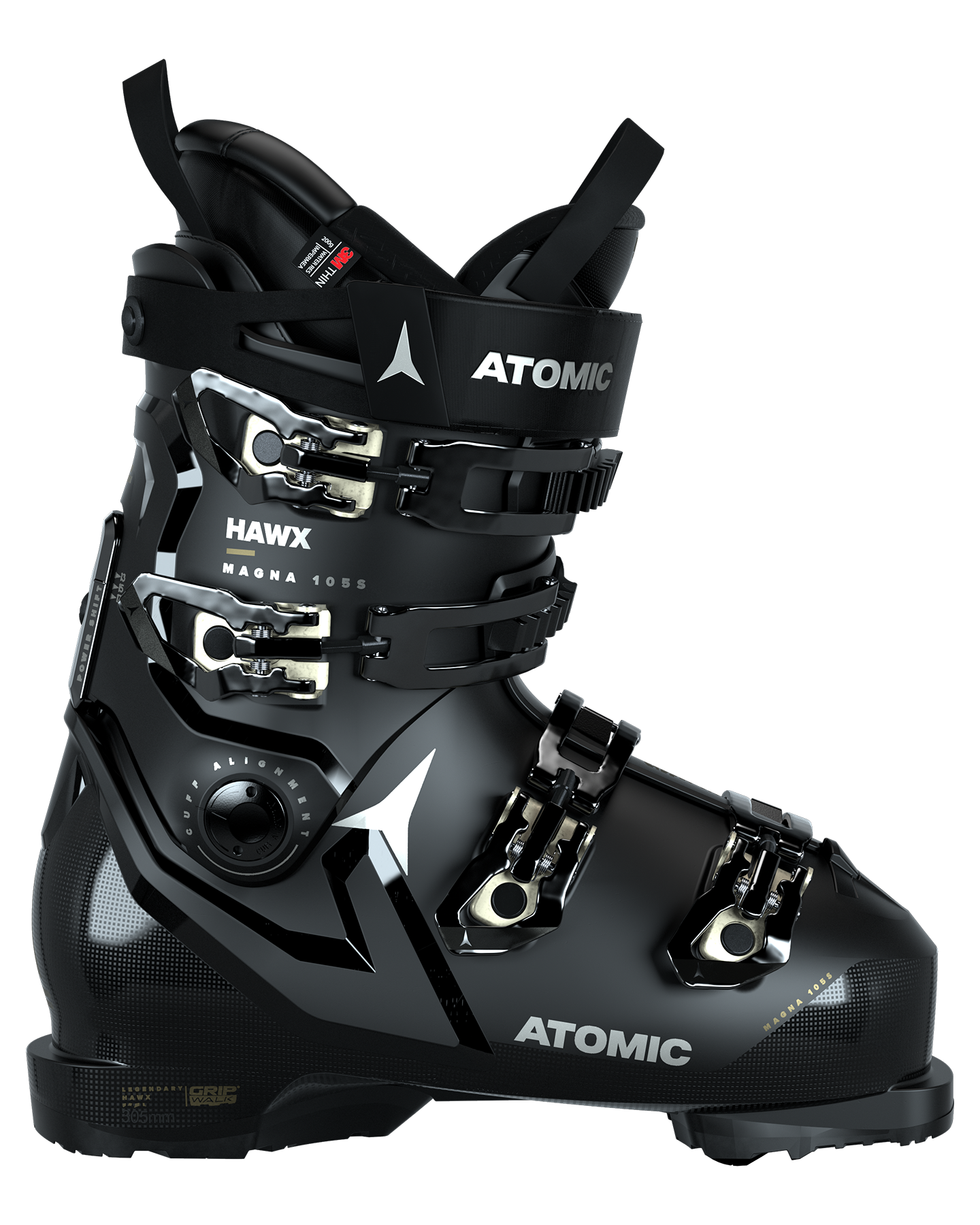 Atomic Hawx Magna 105 S Gripwalk Women's Ski Boots - Black - 2024 Snow Ski Boots - Womens - SnowSkiersWarehouse