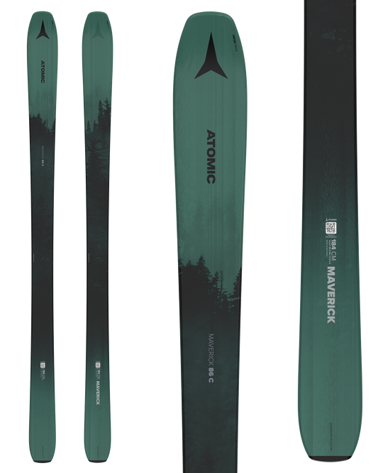 Atomic Maverick 86 C Women's Snow Skis - Dark Green/Black - 2025 Women's Snow Skis - SnowSkiersWarehouse