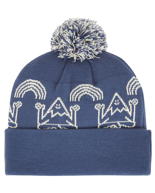 Autumn Mindful Mountain Pom Beanie - Dutch Blue Unisex Beanies - Trojan Wake Ski Snow
