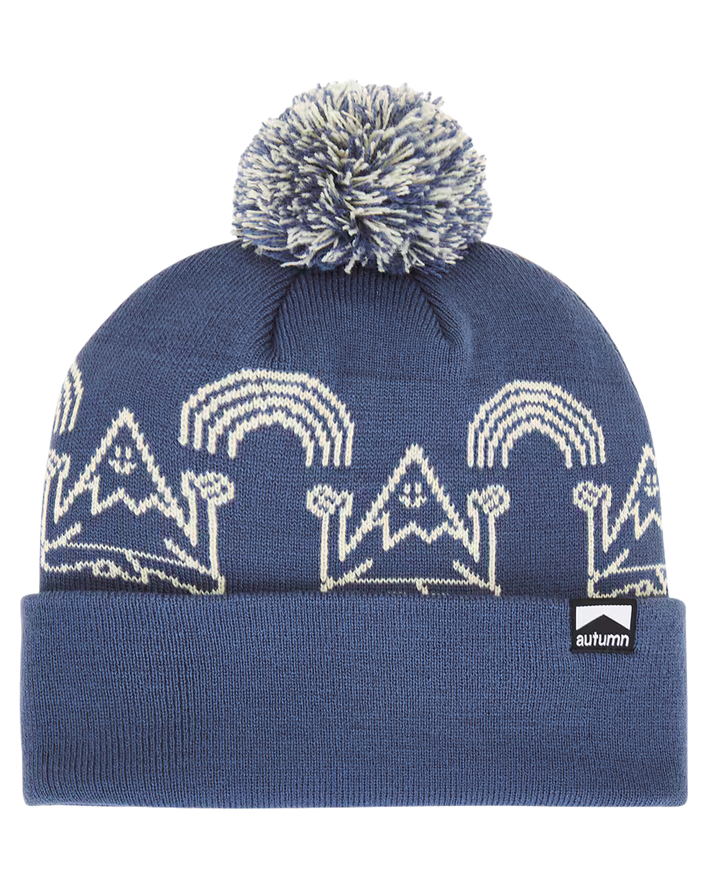 Autumn Mindful Mountain Pom Beanie - Dutch Blue Unisex Beanies - Trojan Wake Ski Snow
