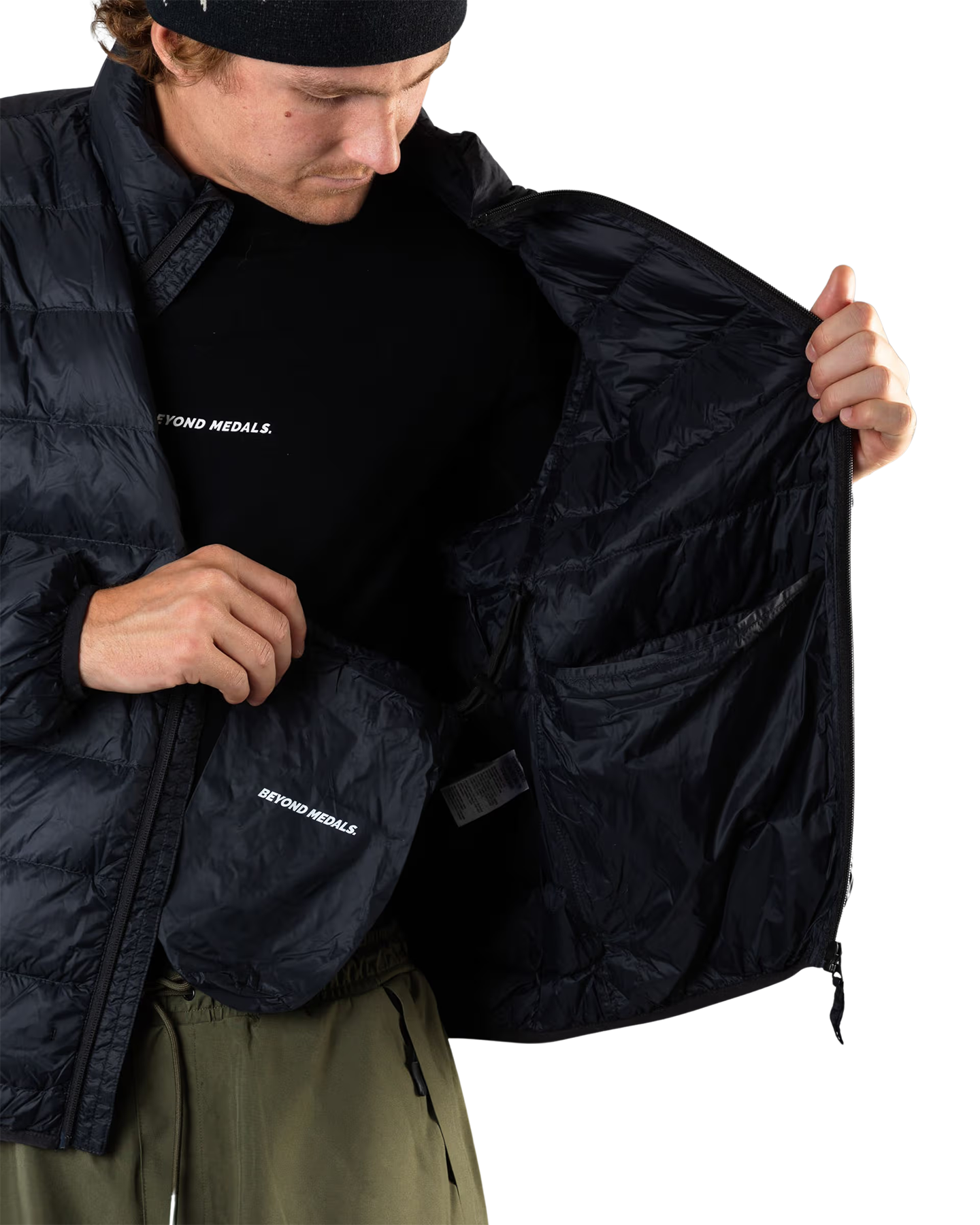 Beyond Medals Packable Down Jacket - Black Unisex Jackets - Trojan Wake Ski Snow