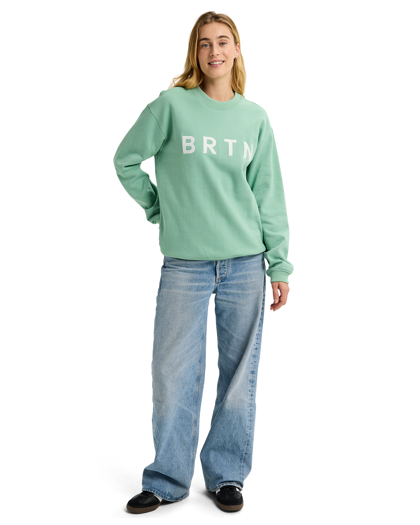 Burton BRTN Crewneck Sweatshirt - Soft Sage Unisex Crewnecks - Trojan Wake Ski Snow
