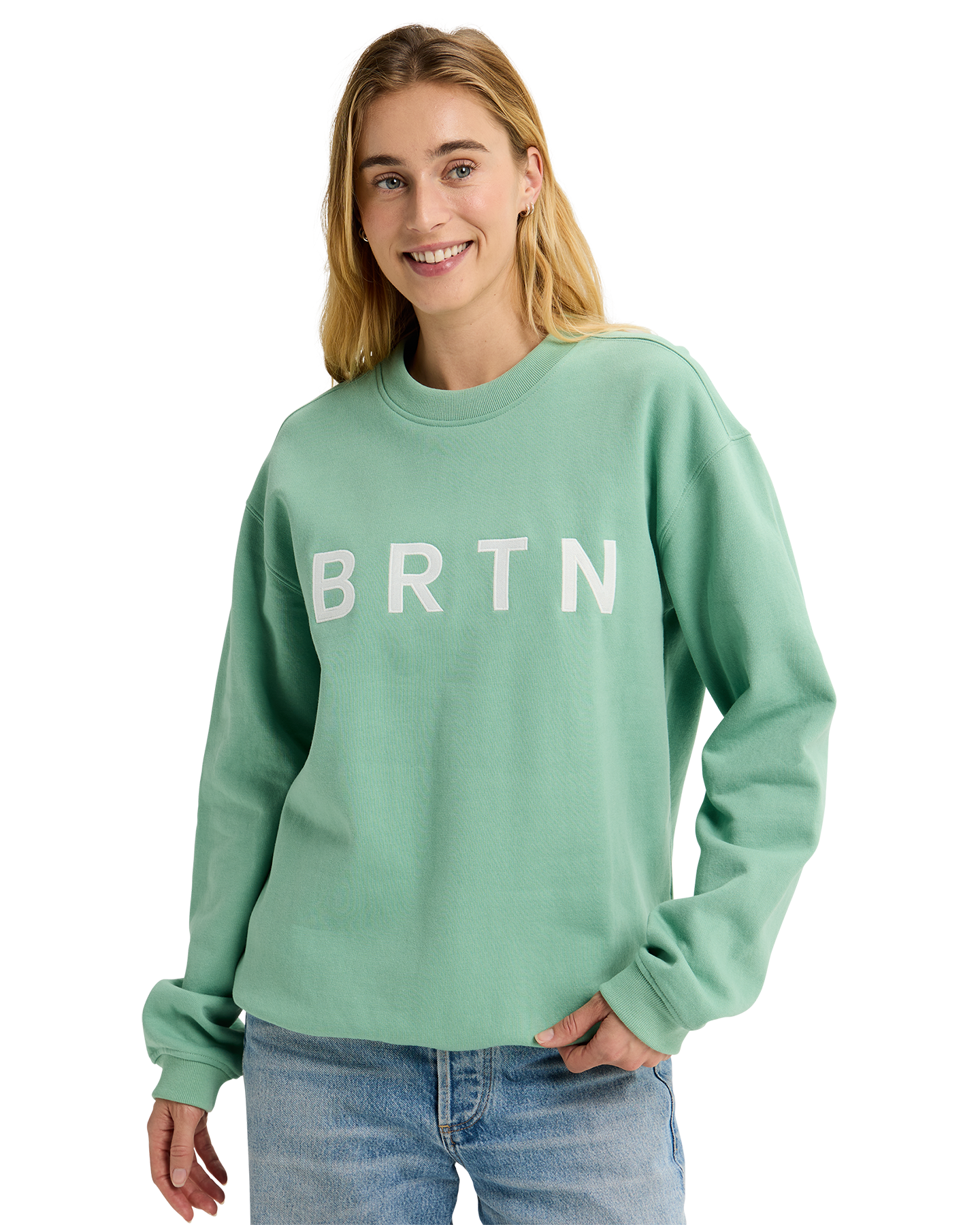 Burton BRTN Crewneck Sweatshirt - Soft Sage Unisex Crewnecks - Trojan Wake Ski Snow