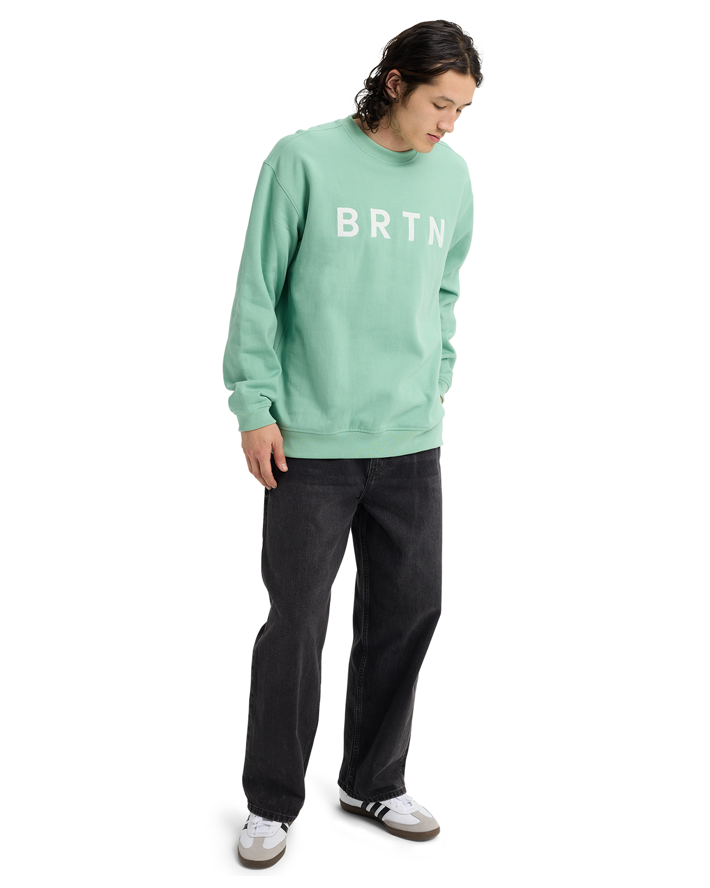 Burton BRTN Crewneck Sweatshirt - Soft Sage Unisex Crewnecks - Trojan Wake Ski Snow