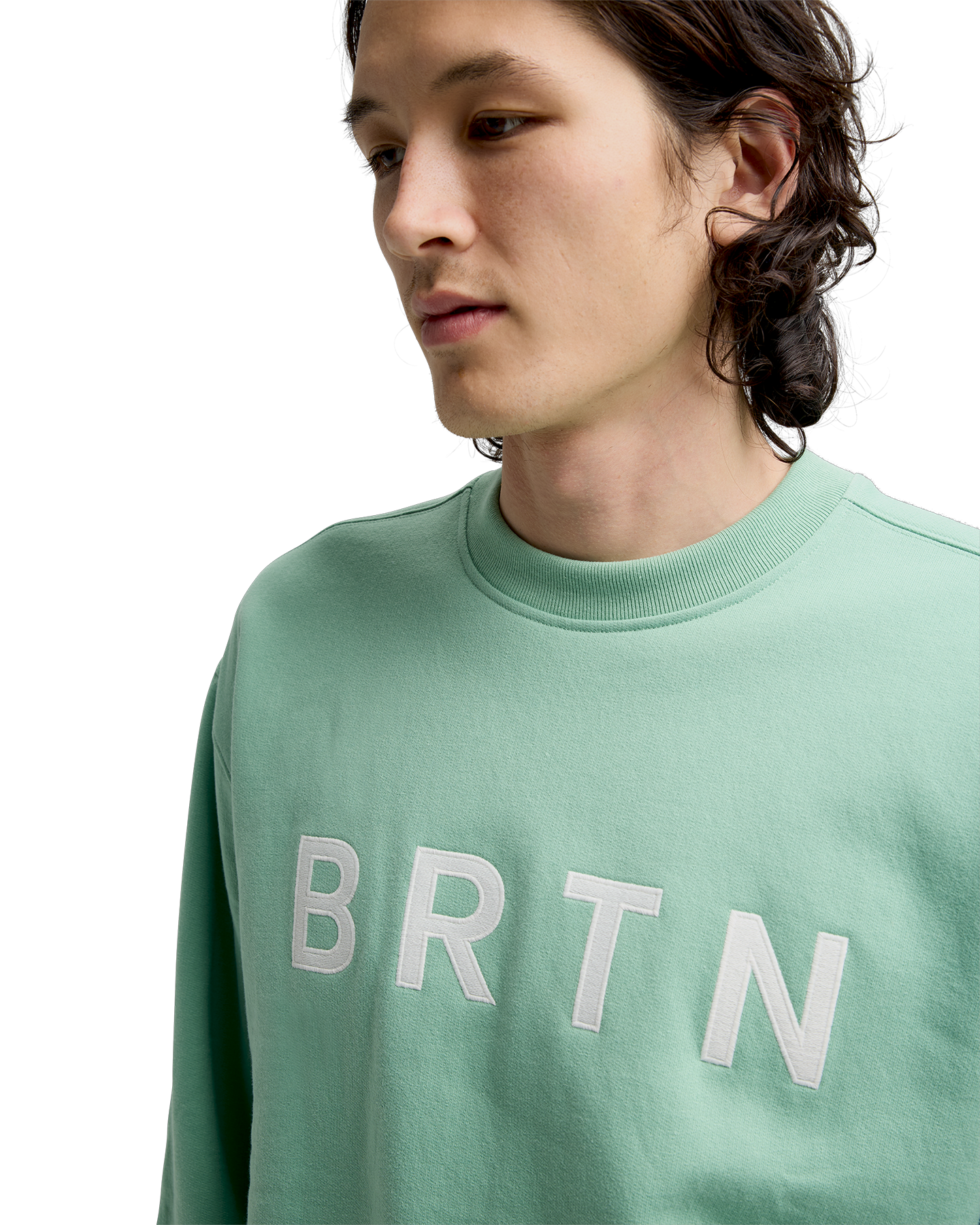 Burton BRTN Crewneck Sweatshirt - Soft Sage Unisex Crewnecks - Trojan Wake Ski Snow