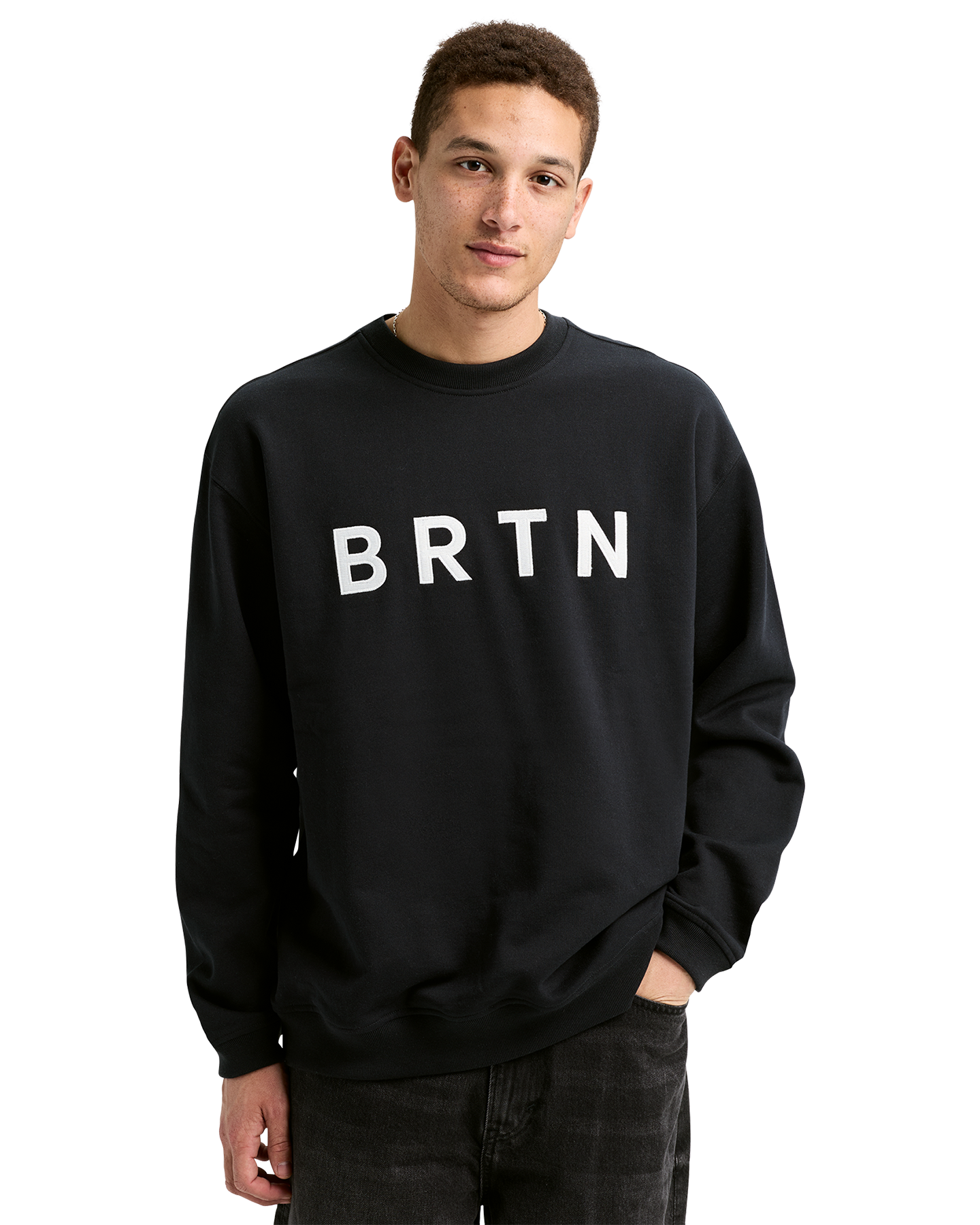 Burton BRTN Crewneck Sweatshirt - True Black Unisex Crewnecks - Trojan Wake Ski Snow