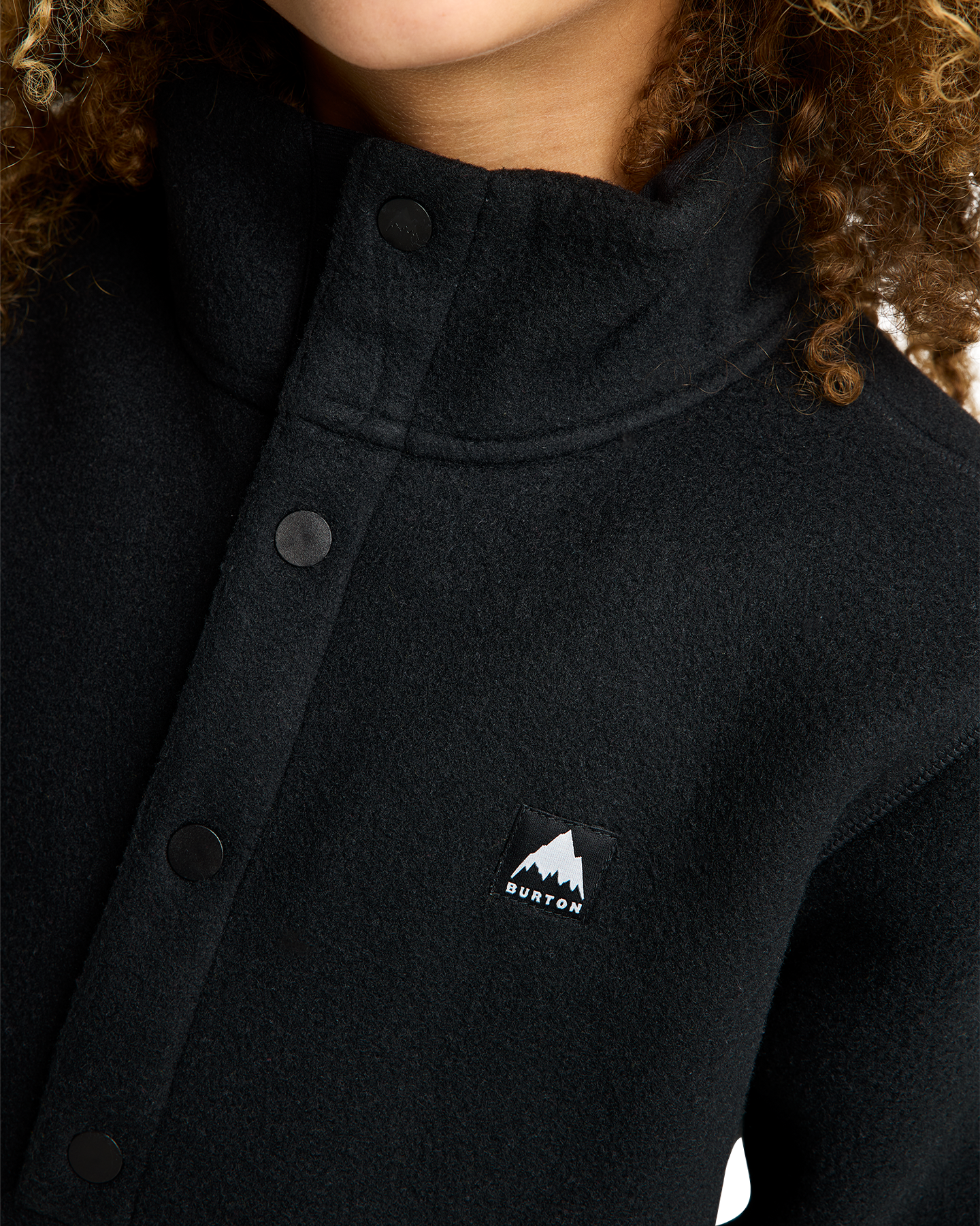 Burton Kids' Cinder Pullover Fleece Anorak - True Black/Gray Heather Kids' Fleece - Trojan Wake Ski Snow